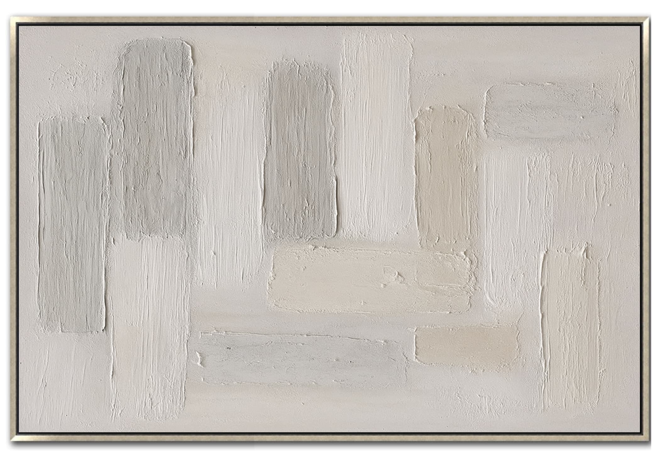 large abstract painting textured neutral canvas art beige and gray minimalist decor